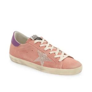 Golden Goose Super-Star Low Top Crystal Sneakers Pink Suede 38